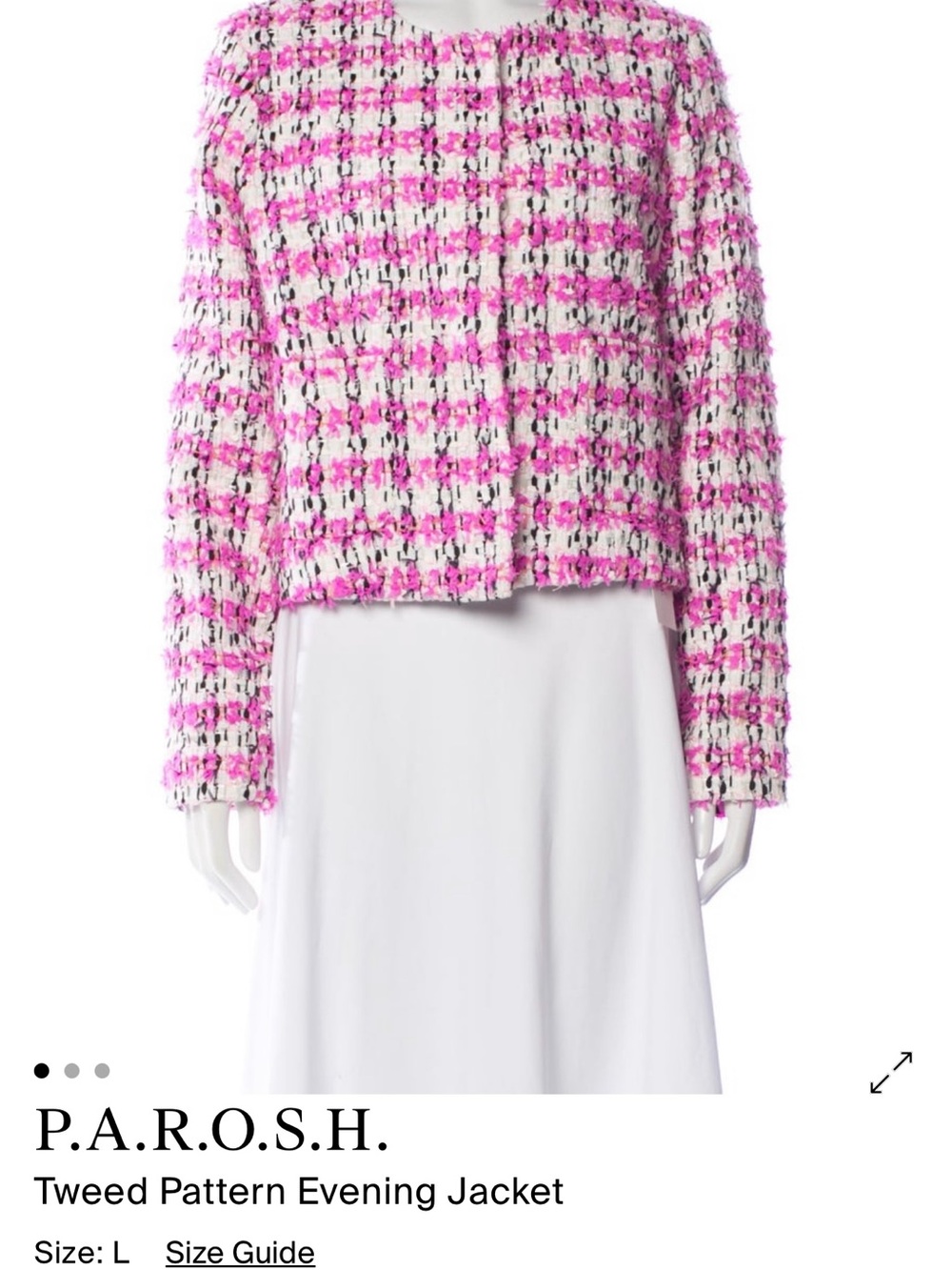 Pink & White Tweed Cropped Jacket